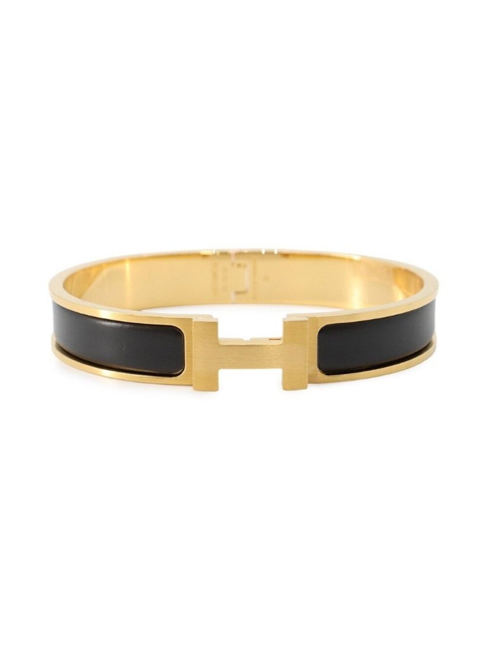 Hermes Bracelet Clic HH Black Gold Bangle